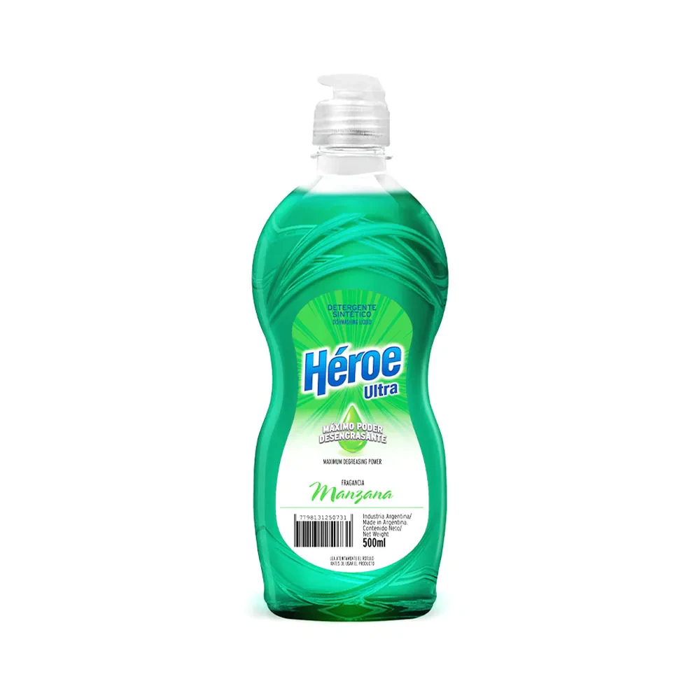 Detergente Ultra Manzana Heroe 12x  1 U X 500ml