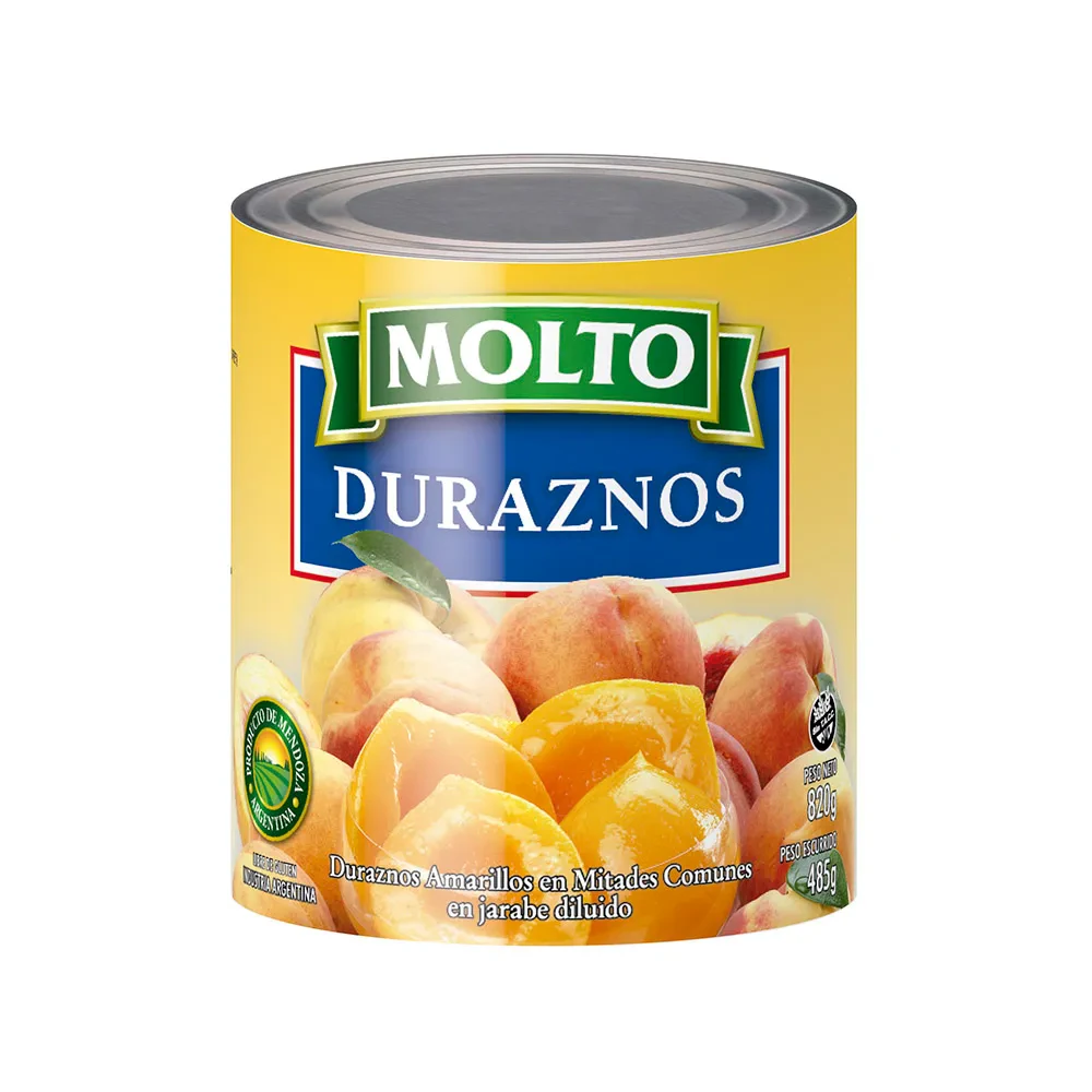 Duraznos Enteros En Almibar Molto 12x  1 U X 820g